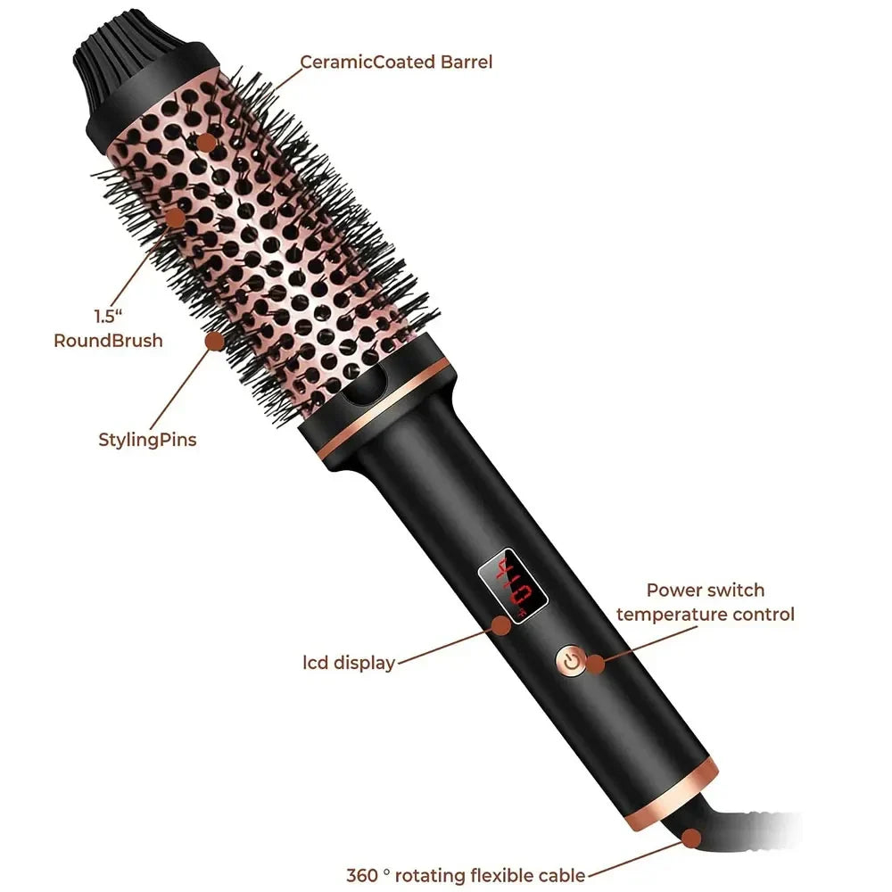 3-in-1 Haarstyler mit Ionen-Technologie | Glätten, Locken & Volumen | Thermo-Borsten mit Anti-Verbrühungsschutz 3