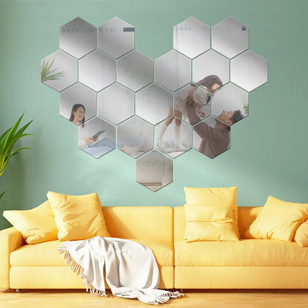 HexSpiegel™ – Elegante sechseckige Spiegelaufkleber