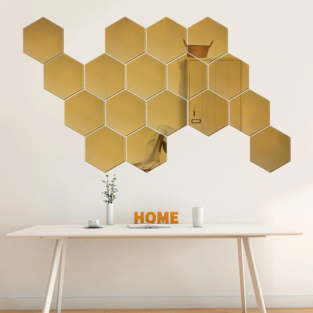 HexSpiegel™ – Elegante sechseckige Spiegelaufkleber