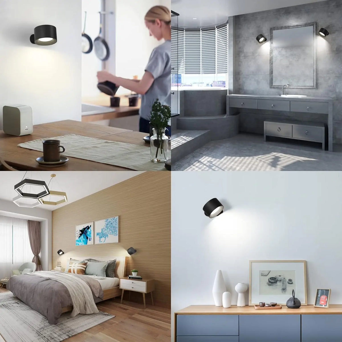 LED-Wandleuchte kabellos & abnehmbar | 360° drehbar mit Touch- oder Fernbedienung | Akku 2000 mAh, 3 Lichtfarben 10