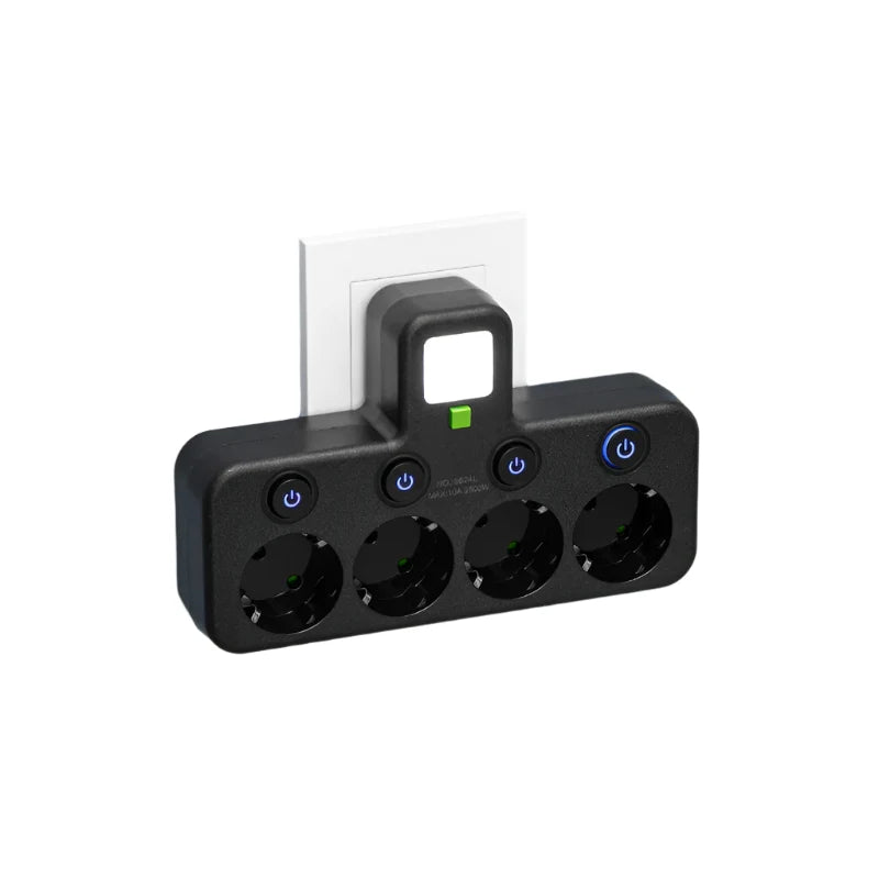 Mehrfachsteckdose mit 2× USB & 1× Typ-C | 3–4 Steckplätze, 2500 W Leistung | Überspannungsschutz, Kontrollschalter & LED-Anzeige 5