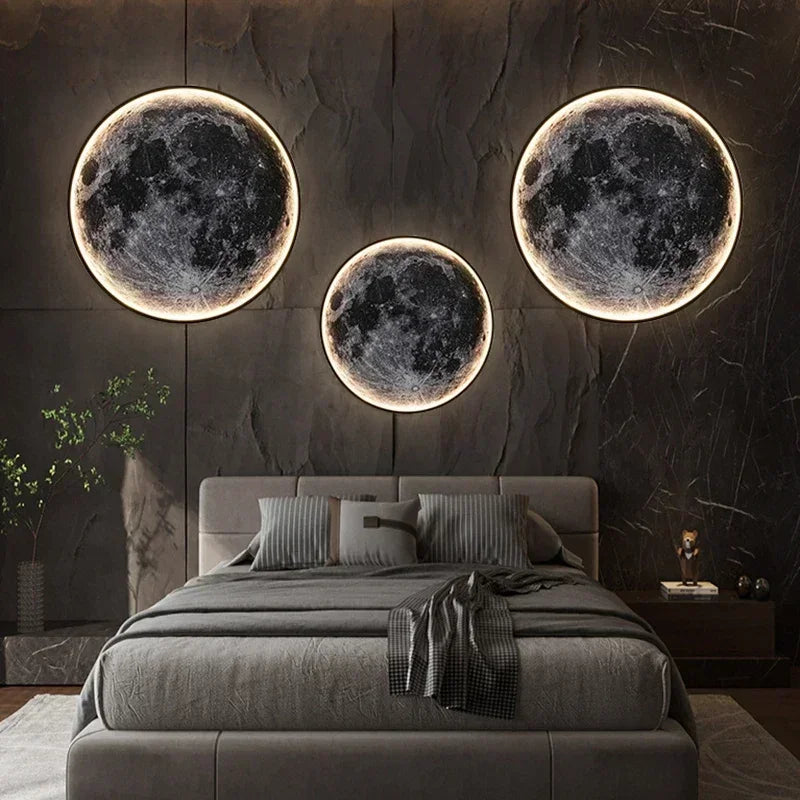 LED Wandleuchte Mondform | Realistisches Mondoberflächen-Design | Sanftes Licht für Wohnzimmer, Schlafzimmer, Kinderzimmer 2
