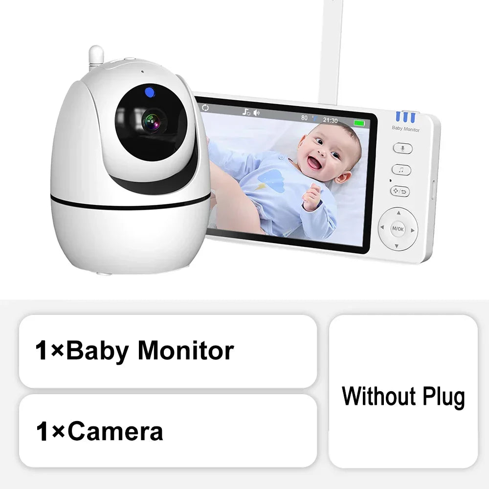 Video-Babyphone mit Kamera 5-Zoll HD-Display | PTZ-Zoom, Nachtsicht & Zwei-Wege-Audio | 4000mAh Akku, bis zu 22 Std Laufzeit 8