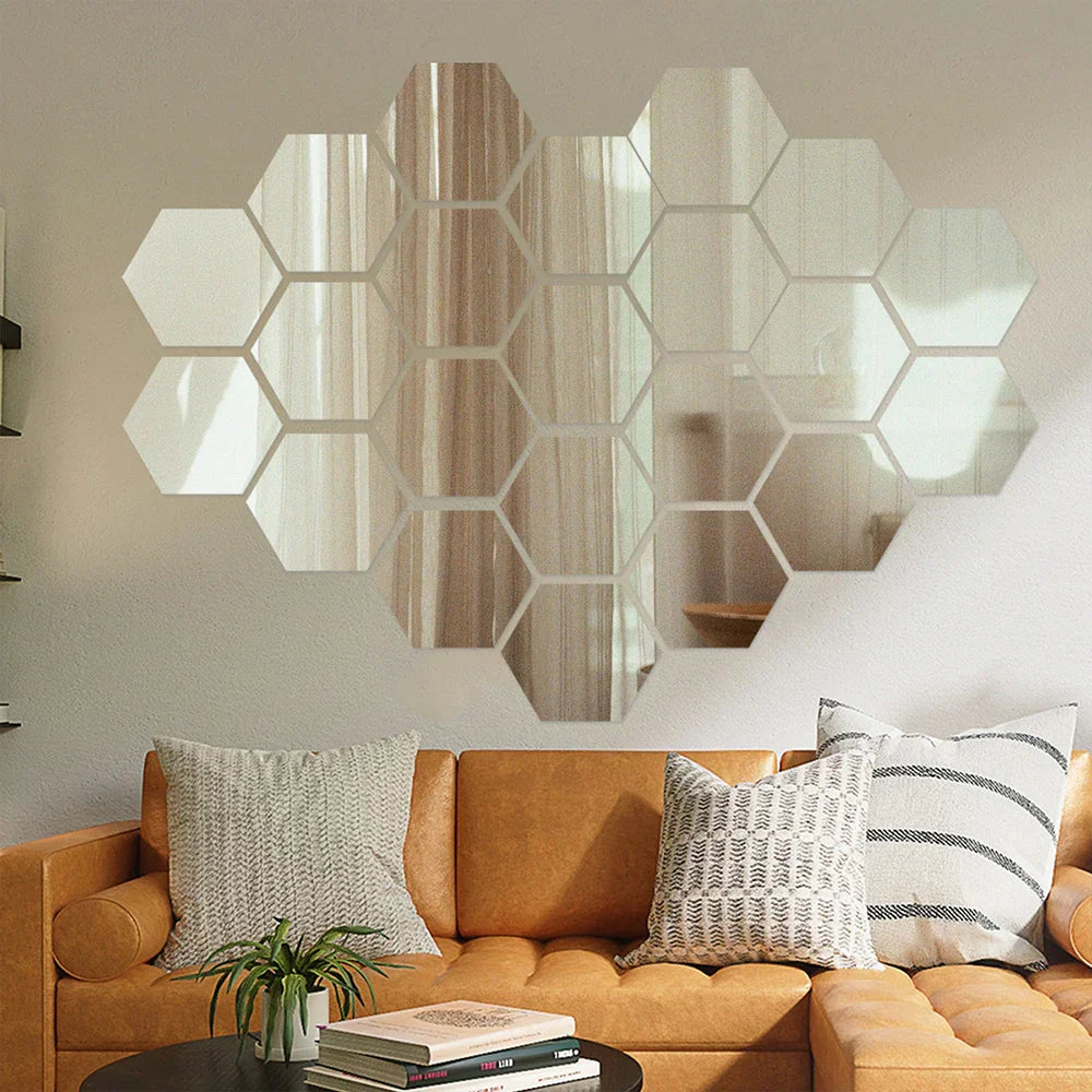 HexSpiegel™ – Elegante sechseckige Spiegelaufkleber