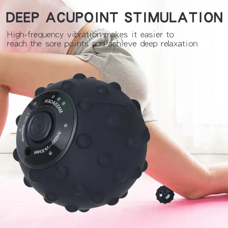 Vibrationsmassageball für Ganzkörpermassage | 4 Geschwindigkeiten & Wärmefunktion | Latexfreies Silikon, wiederaufladbar 2