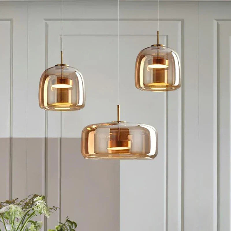 LED-Pendelleuchte aus Glas | Zeitloses Design für Wohnzimmer, Esszimmer und Flur | Energiesparende 7W-LED-Beleuchtung 7
