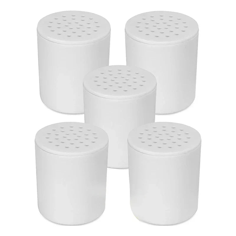 Duschkopf-Filter Nachfüllpackung 5er Set | 20-Stufen-Filtration gegen Chlor und Rost | Weichere Haut, glänzendes Haar
