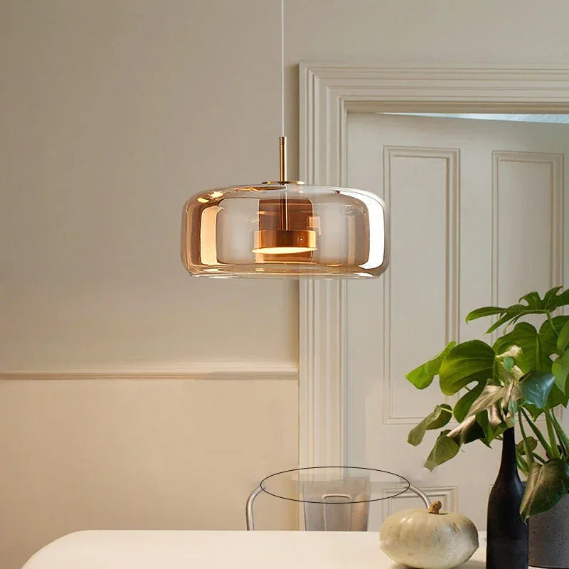 LED-Pendelleuchte aus Glas | Zeitloses Design für Wohnzimmer, Esszimmer und Flur | Energiesparende 7W-LED-Beleuchtung 3