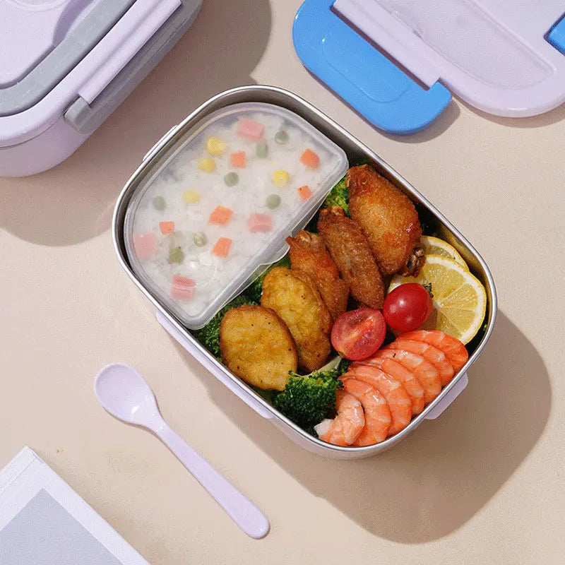 1,5 L Elektrische Lunchbox Lebensmittelwärmer 60W | Auslaufsicher mit Tragegriff | Warme Mahlzeiten für Büro und Unterwegs 2