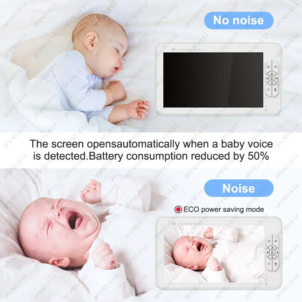 Video-Babyphone mit Kamera 5-Zoll HD-Display | PTZ-Zoom, Nachtsicht & Zwei-Wege-Audio | 4000mAh Akku, bis zu 22 Std Laufzeit 6