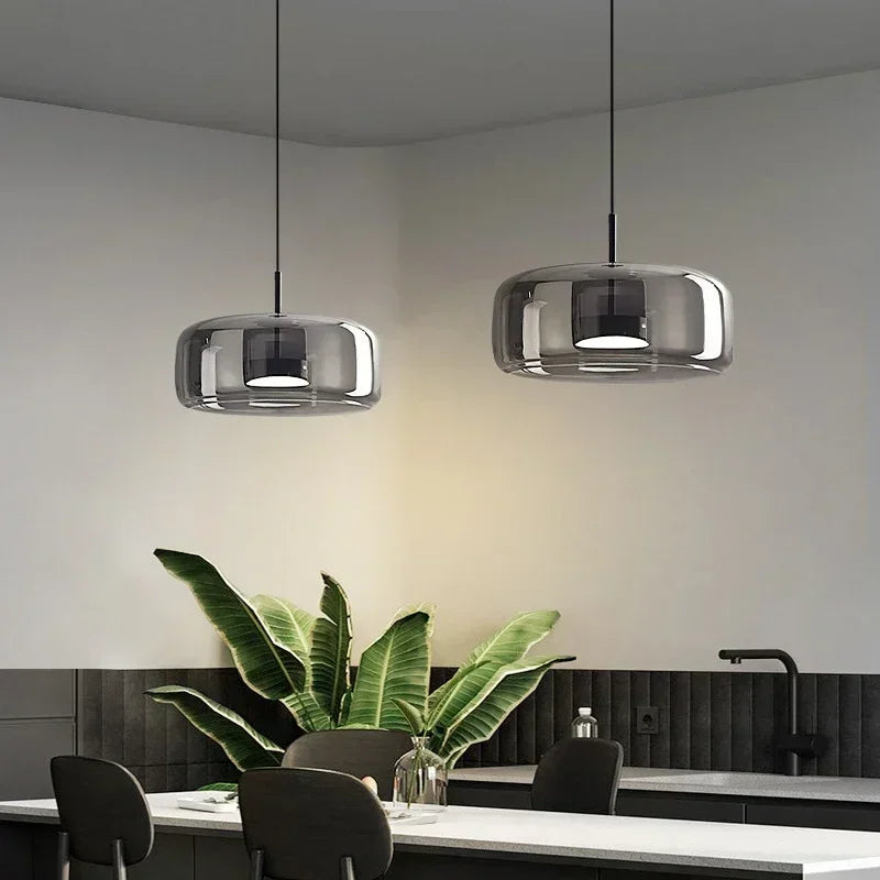 LED-Pendelleuchte aus Glas | Zeitloses Design für Wohnzimmer, Esszimmer und Flur | Energiesparende 7W-LED-Beleuchtung 2