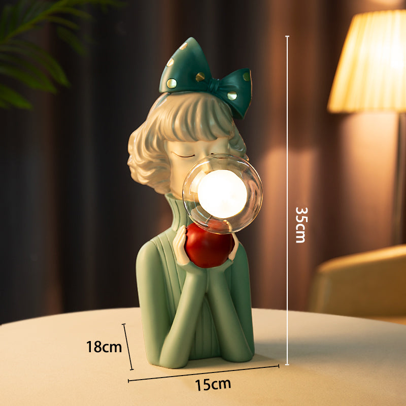 Harz-Tischlampe mit Glasschirm | LED-Licht, USB-Anschluss, Knopfschalter | Deko-Leuchte für Wohnzimmer und Nachttisch 7