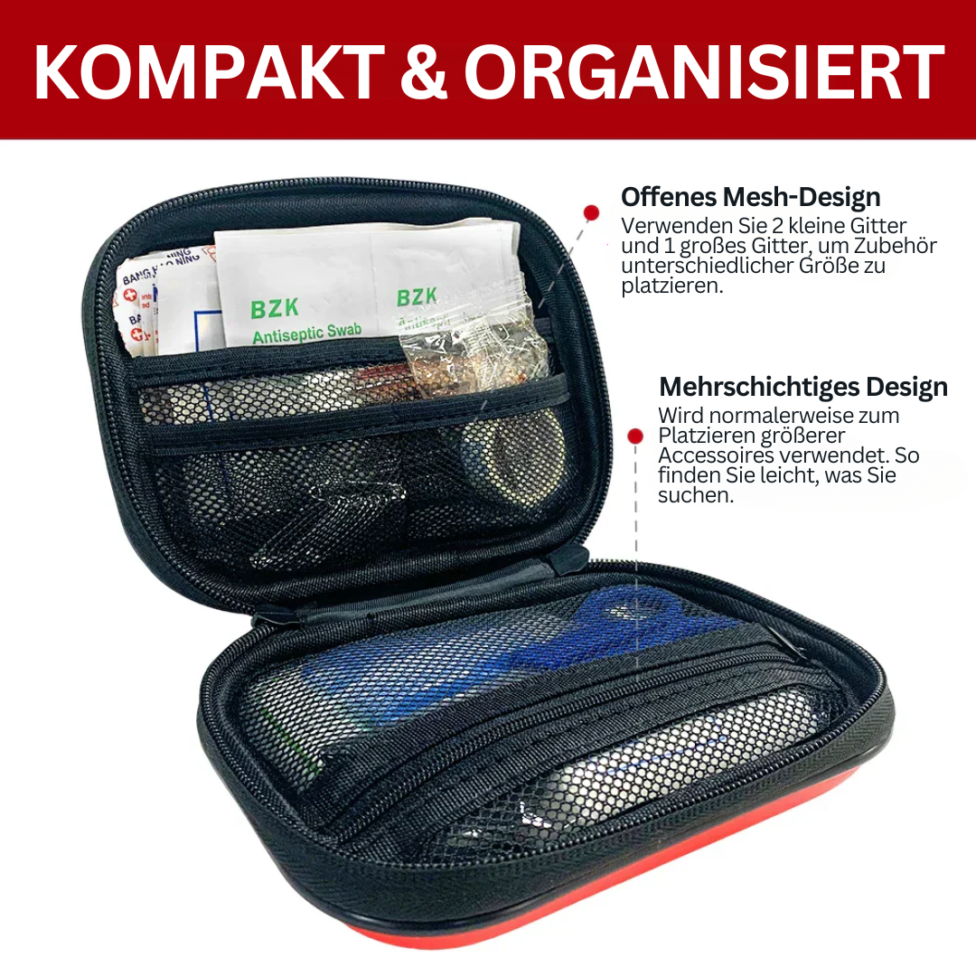Erste-Hilfe-Set 91-teilig | Stoßfestes EVA-Gehäuse mit PU-Oberfläche | Komplettausstattung für Auto, Reise und Outdoor 4