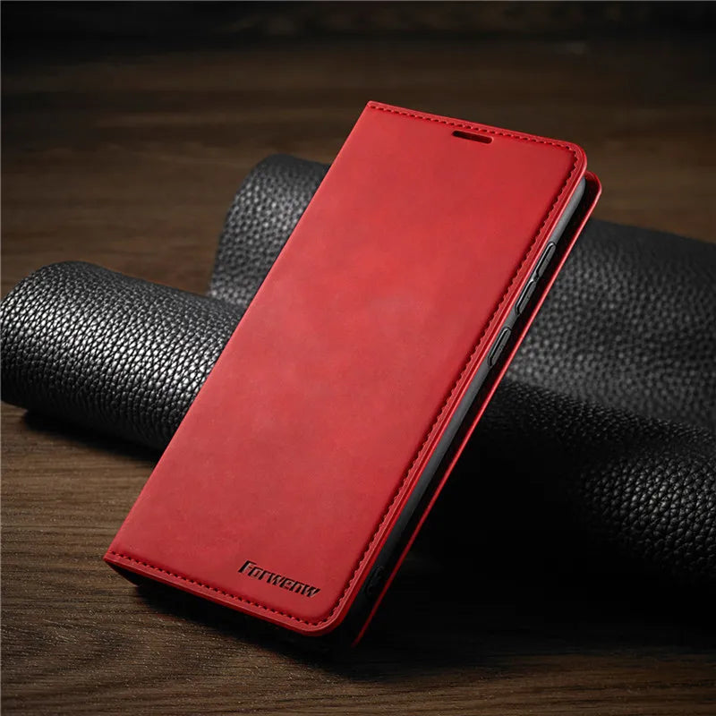 iPhone Leder-Wallet-Hülle | Magnetischer Kartenhalter für Karten und Ausweis | Schlanker Rundumschutz für Tasten und Kamera 6