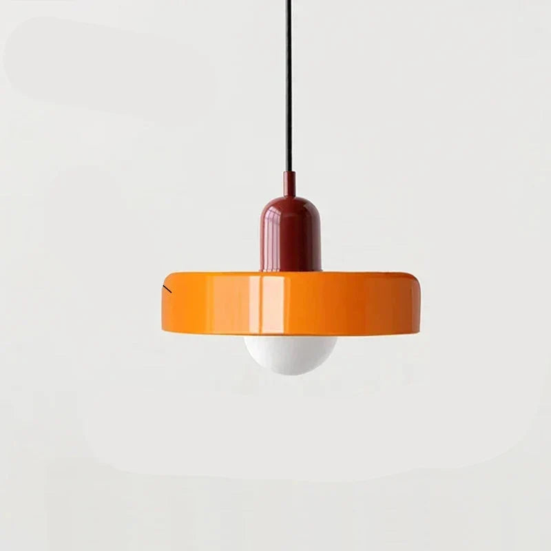 Pendelleuchte Glas 25 cm, Höhe 20 cm | Farbiger Glasschirm, Bauhaus-Design | Verstellbare Abhänglänge, G9-Fassung 11