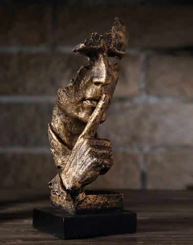Abstrakte Skulptur Gold aus Resin | Skandinavisches Design, mattes oder glänzendes Finish | Blickfang für Regal und Schreibtisch 4