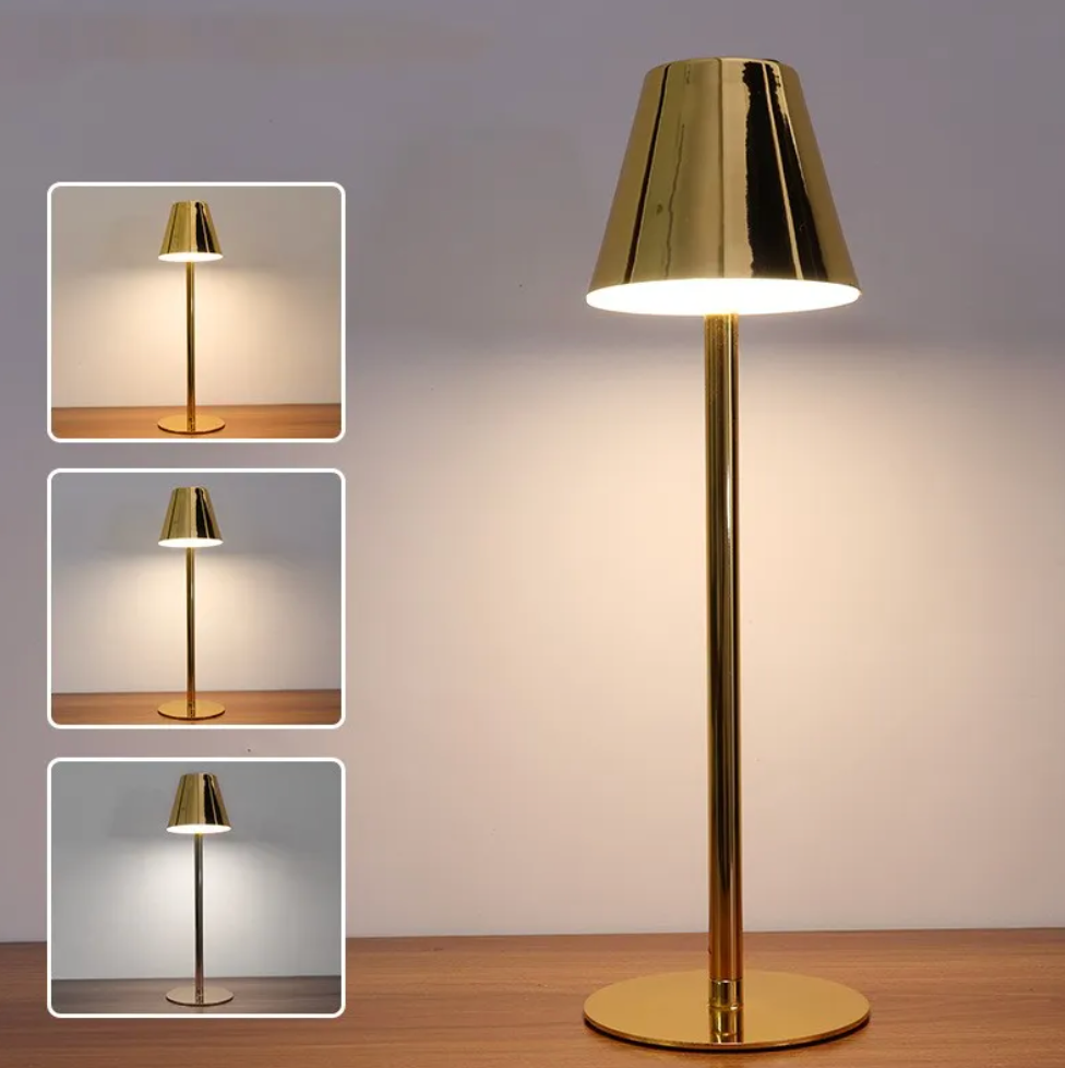 Kabellose Dimmbare LED Akku Tischlampe | Touch Bedienung, 3-Stufen Dimmfunktion | Wiederaufladbar für Wohnzimmer & Nachttisch 3