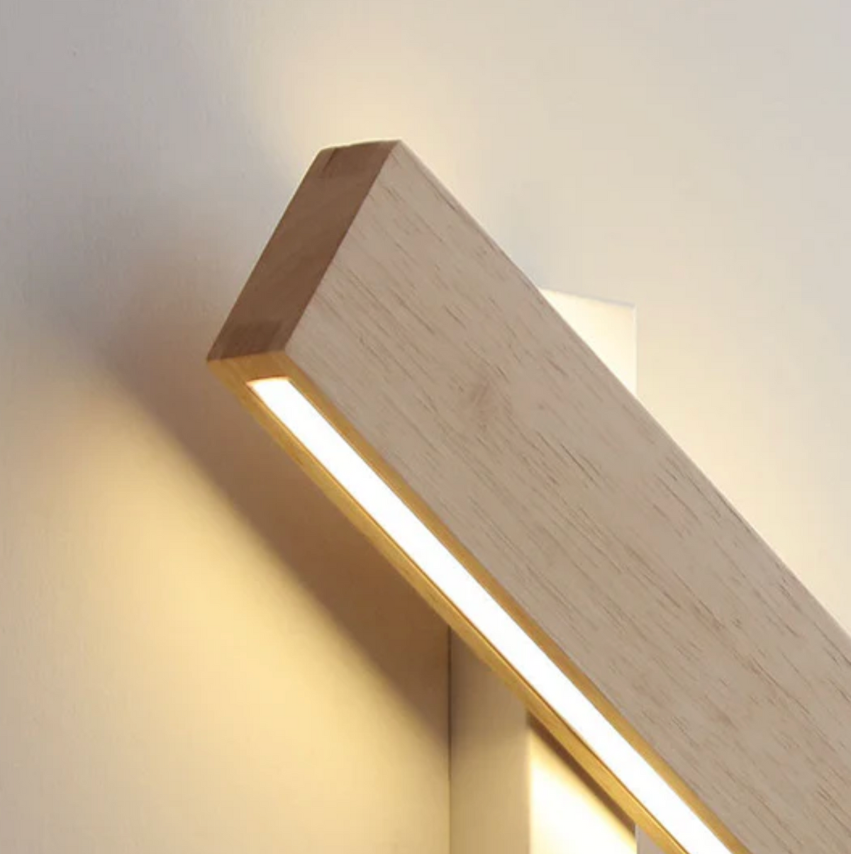Holz-Wandleuchte mit LED-Lichtlinie | Massivholz, Montage in jeder Ausrichtung | Ideal für Schlafzimmer, Flur & Treppenhaus 10