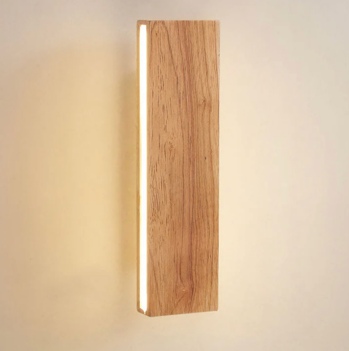Holz-Wandleuchte mit LED-Lichtlinie | Massivholz, Montage in jeder Ausrichtung | Ideal für Schlafzimmer, Flur & Treppenhaus 3