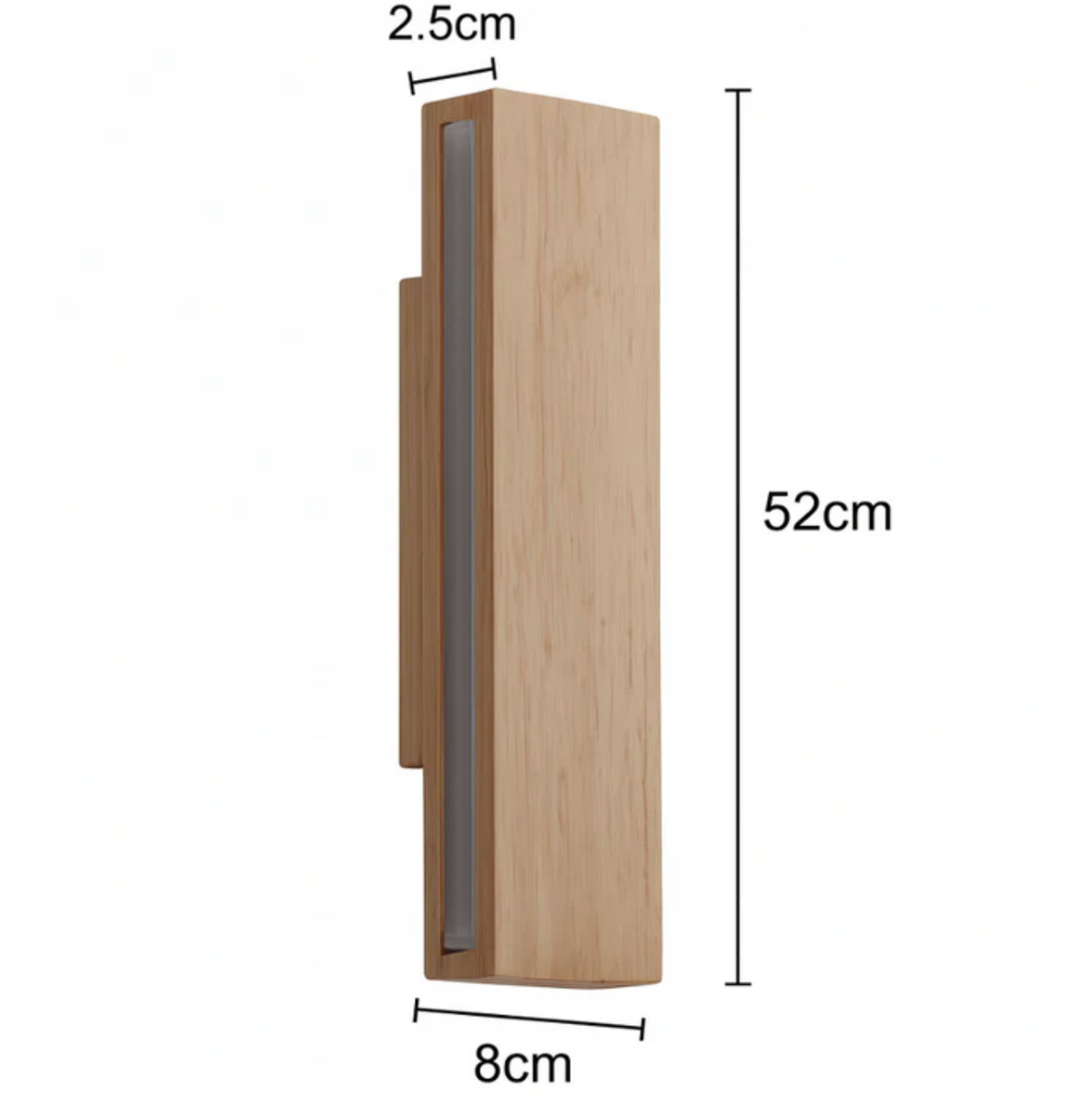 Holz-Wandleuchte mit LED-Lichtlinie | Massivholz, Montage in jeder Ausrichtung | Ideal für Schlafzimmer, Flur & Treppenhaus 8