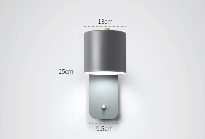 LED Wandleuchte aus Metall mit Schalter | Weiß, Grün, Grau | Direkt bedienbar mit Ein-/Ausschalter für Wohn- und Schlafzimmer 11