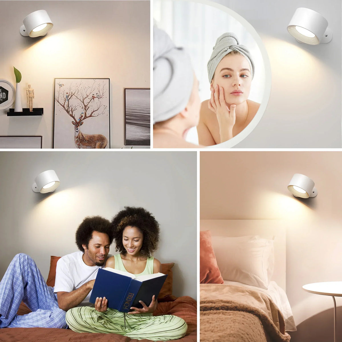 LED-Wandleuchte kabellos & abnehmbar | 360° drehbar mit Touch- oder Fernbedienung | Akku 2000 mAh, 3 Lichtfarben 11