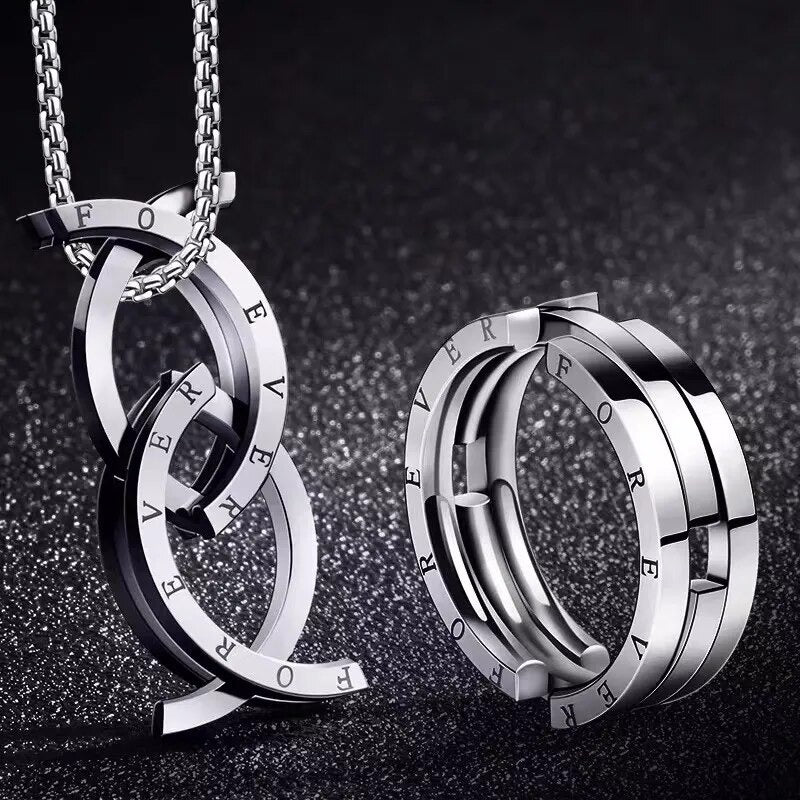1+1 Gratis | CoupleRing™ – Der Halskettenanhänger und Ring der ewigen Liebe