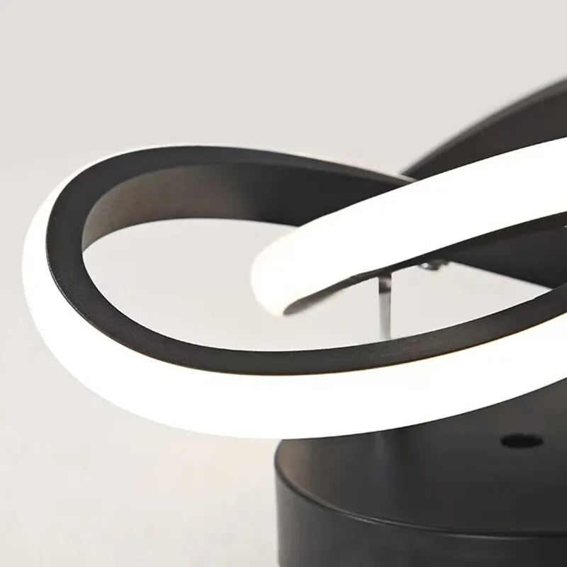 LED-Deckenleuchte Aluminium, geometrisches Ring-Design | Schwarz oder Weiss, dimmbar | 3 Lichtfarben, 20 W, flache Bauweise 5