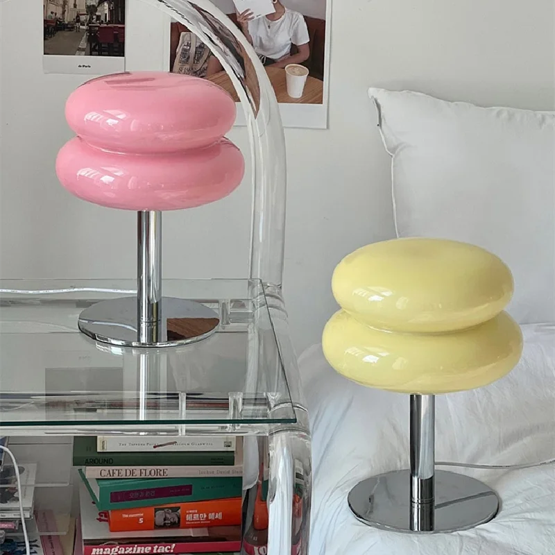 Tischlampe mit Glasschirm | Retro-Design, 3 Dimmstufen, USB-Ladeanschluss | Stabiler Metallfuss für gleichmässiges Licht 6
