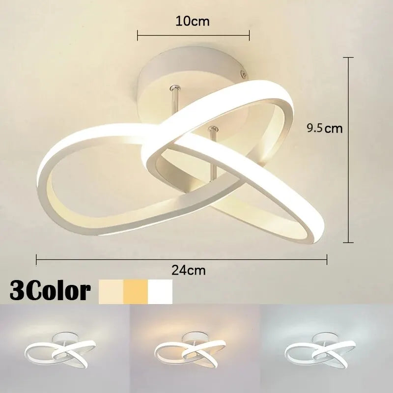 LED-Deckenleuchte Aluminium, geometrisches Ring-Design | Schwarz oder Weiss, dimmbar | 3 Lichtfarben, 20 W, flache Bauweise 7