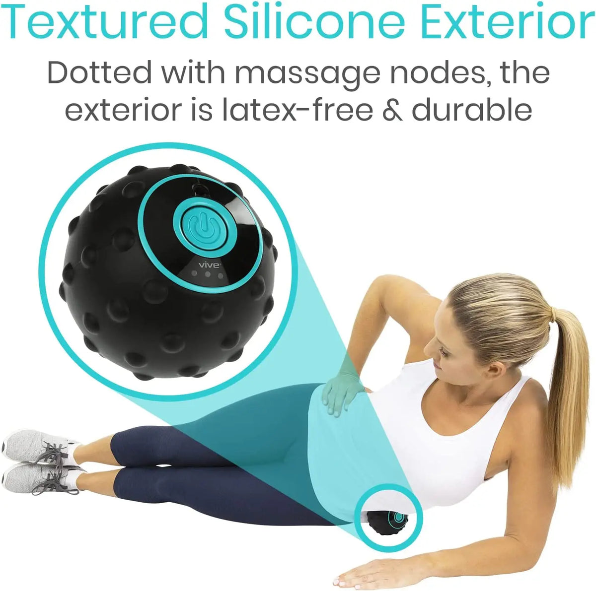 Vibrationsmassageball für Ganzkörpermassage | 4 Geschwindigkeiten & Wärmefunktion | Latexfreies Silikon, wiederaufladbar 4