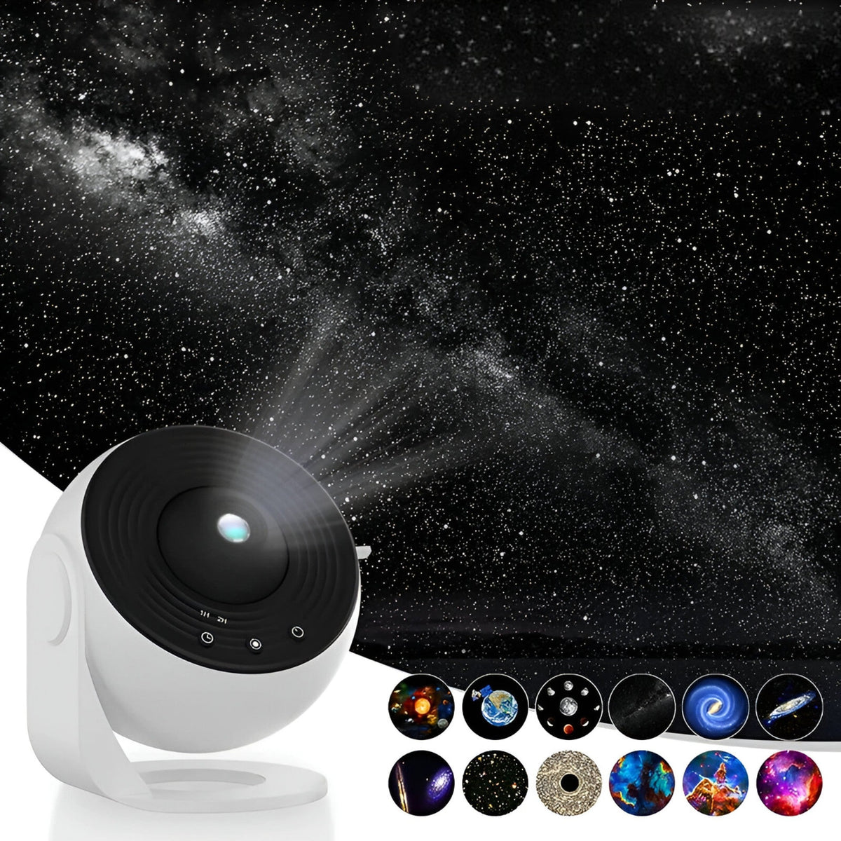 Galaxie-Projektor Sternenhimmel 360° | 13 Projektionsscheiben, doppelte Helligkeit | Abschaltautomatik, leises Nachtlicht 5