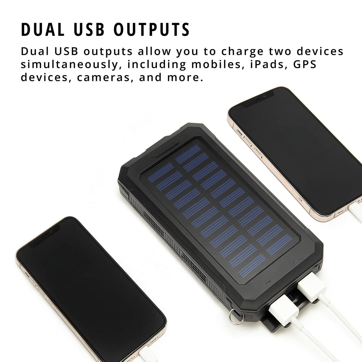 Solar Powerbank 20000 mAh | Wasserdicht, Stoßfest & Regenbeständig | LED-Taschenlampe mit mehreren Modi für Camping und Reisen 6