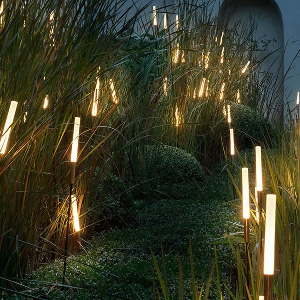 Solar-Schilflichter Garten Set Kabellos Wetterfest LED 3