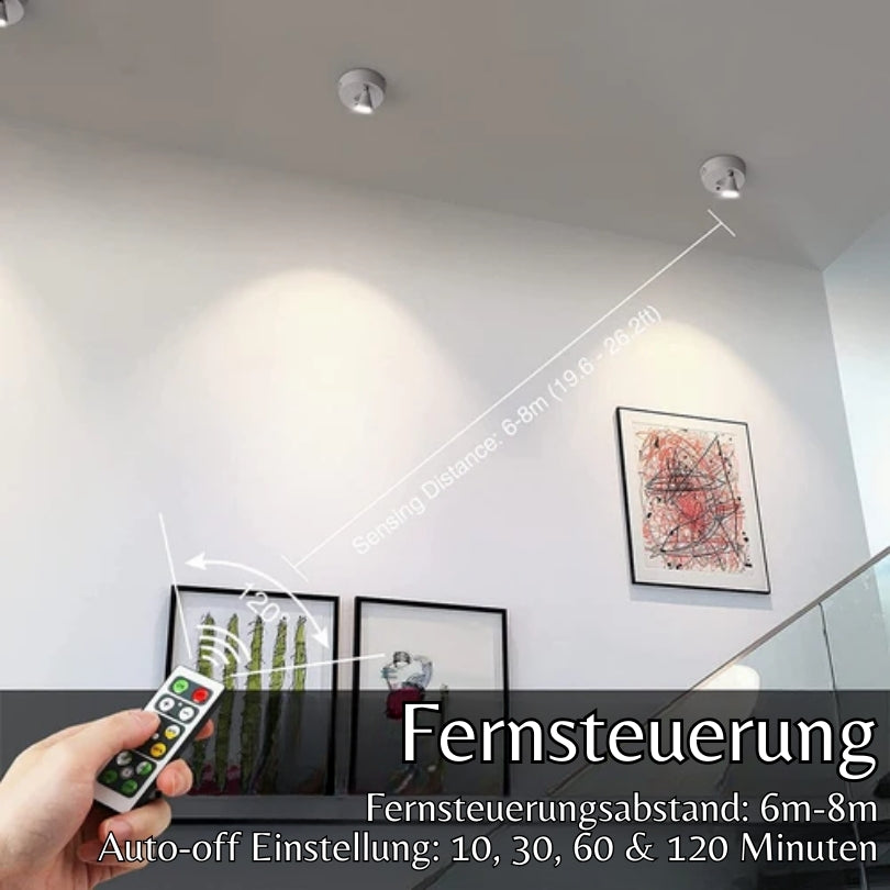 LED Akkuspot Kabellos | Dimmbar & Farbtemperatur per Fernbedienung | Warmweißes Licht, Batteriebetrieben, Montage in 60 Sekunden 3