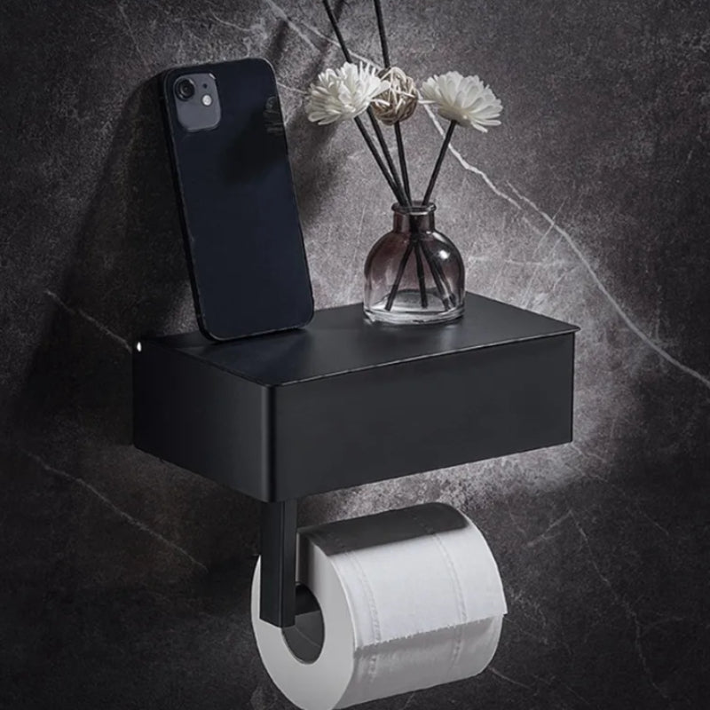 LuxeRolly™ – Stilvoller Toilettenpapierhalter mit Ablage und verstecktem Stauraum