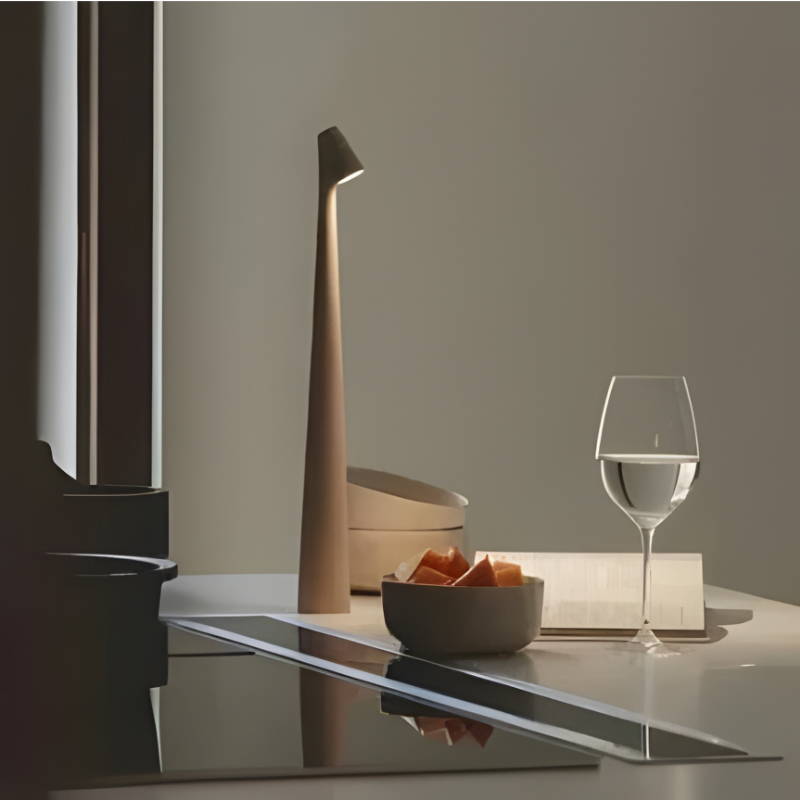 Akku Tischlampe Aluminium 35/45 cm | Touch-Dimmbar, 5 Farben | IP54 Spritzwasserschutz, 10 Std. Akkulaufzeit, USB-C 3
