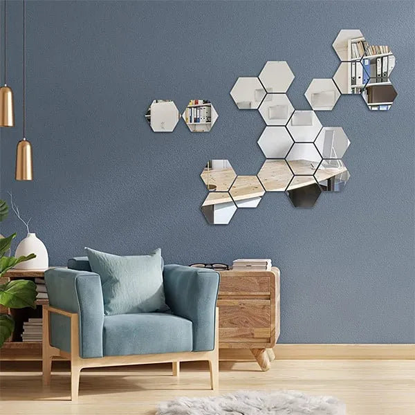 HexSpiegel™ – Elegante sechseckige Spiegelaufkleber