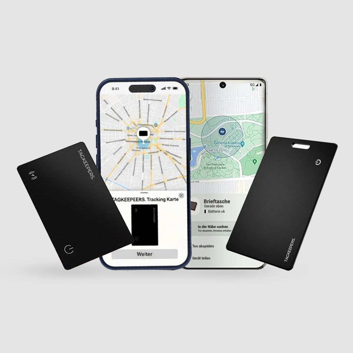 Smart Wallet Tracker-Karte Ultradünn 1,6 mm | Kabelloses Laden, 100 m Reichweite | 5 Monate Akku, Google Find Hub 1