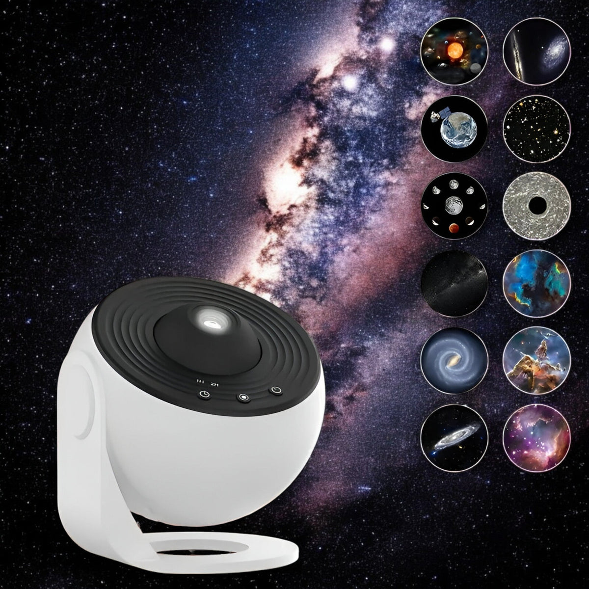 Galaxie-Projektor Sternenhimmel 360° | 13 Projektionsscheiben, doppelte Helligkeit | Abschaltautomatik, leises Nachtlicht 9