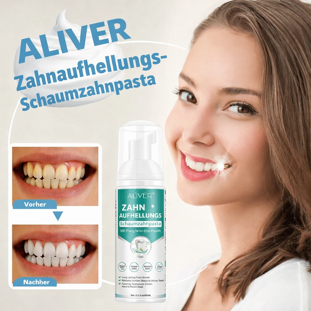 Zahnweiß-Aktivschaum für empfindliche Zähne | Pumpflasche, Mousse-Schaum | Sanfte Aufhellung, Fleckenentfernung & frischer Atem 2