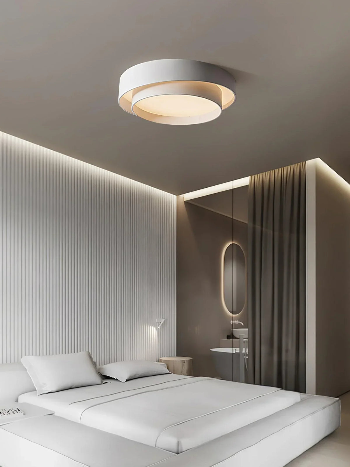 LED Deckenleuchte rund | Überlappende Rahmenstruktur, dimmbar per Fernbedienung | Energiesparend für Wohn- und Schlafzimmer 15