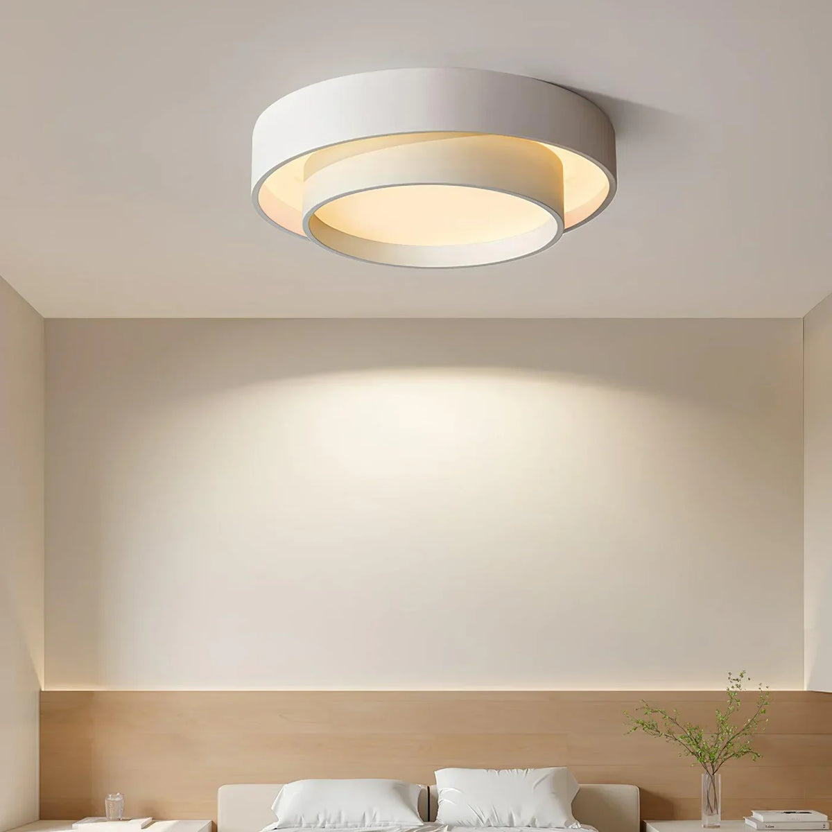 LED Deckenleuchte rund | Überlappende Rahmenstruktur, dimmbar per Fernbedienung | Energiesparend für Wohn- und Schlafzimmer 26