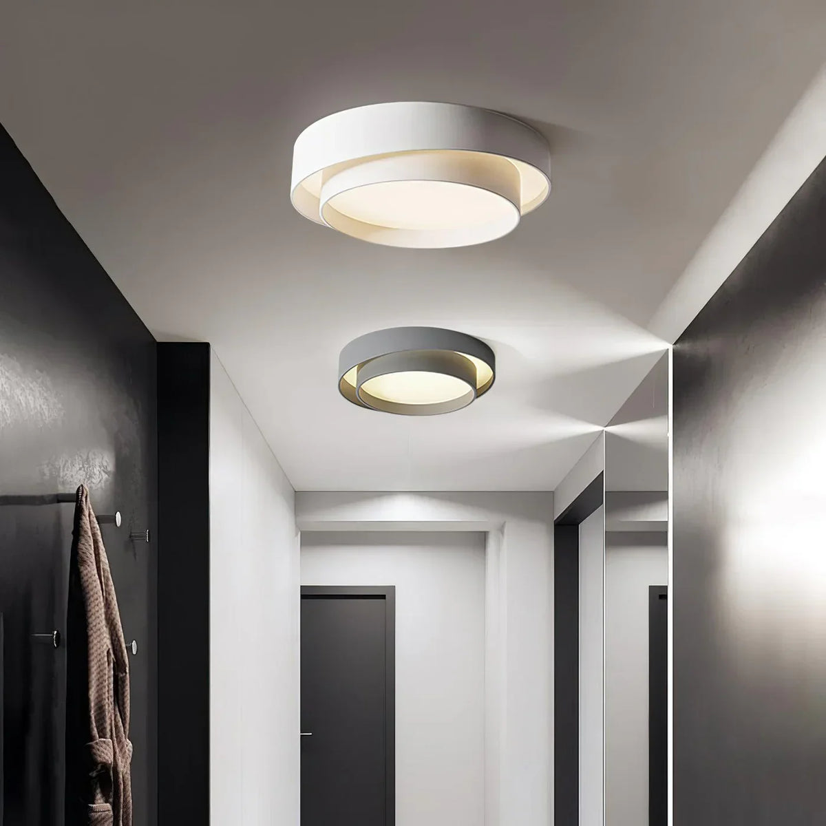 LED Deckenleuchte rund | Überlappende Rahmenstruktur, dimmbar per Fernbedienung | Energiesparend für Wohn- und Schlafzimmer 3