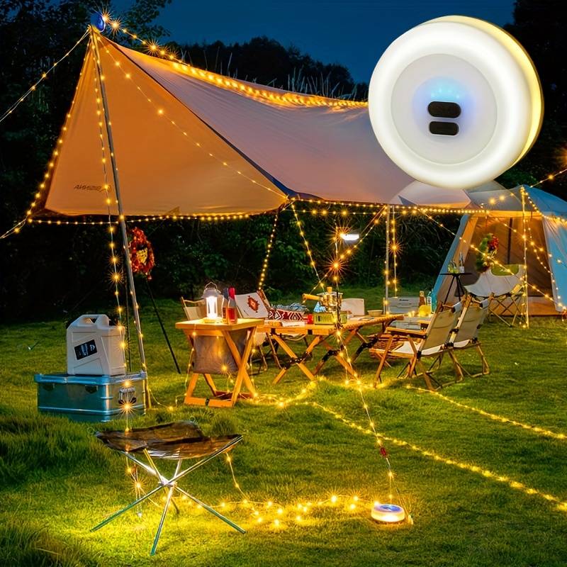 LED-Lichterkette 10 m mit 100 LEDs | USB wiederaufladbar, IP65 wasserdicht | 8 Lichtmodi für Camping, Garten & Balkon 8