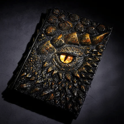 DragonBook™ – Handgefertigtes, geprägtes Harz-Tagebuch mit graviertem Einband