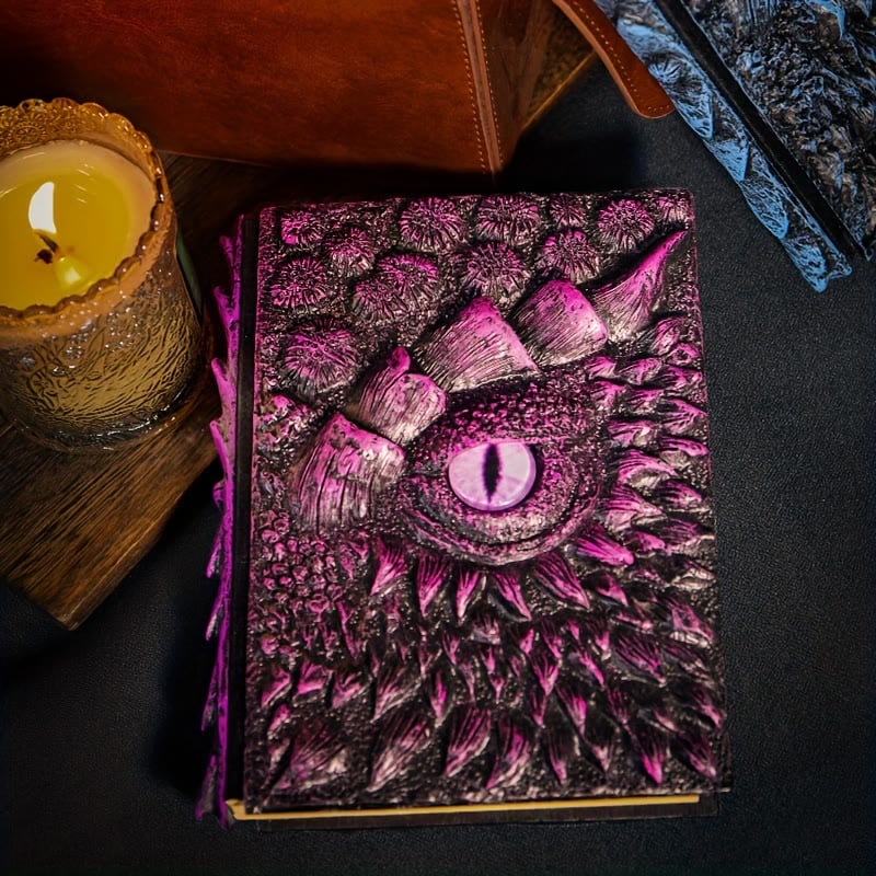 DragonBook™ – Handgefertigtes, geprägtes Harz-Tagebuch mit graviertem Einband