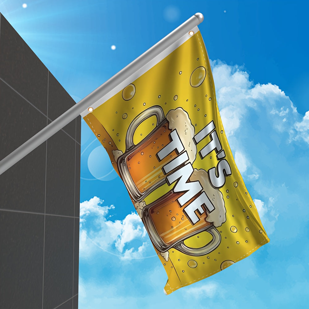 Oktoberfest Deko-Flagge Bierkrug-Motiv | Wetterfeste Polyester-Flagge mit Ösen | Für Garten, Balkon, Pub und Partyraum 6