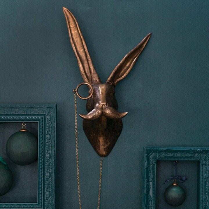 Tierkopf Wanddekoration aus Kunstharz | Handbemalt und UV-beständig | Wanddeko für Wohnzimmer, Flur, Büro oder Diele 7