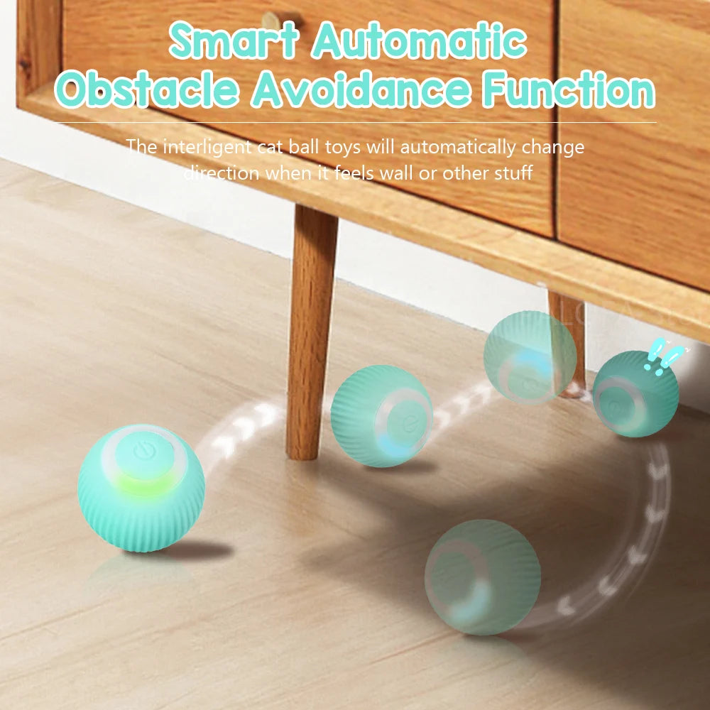 Interaktiver Katzenball mit Hindernisvermeidung | ABS/Silikon, 4,3 cm | Rosa oder Blau, geräuscharmes Rollen im Smart-Modus 4